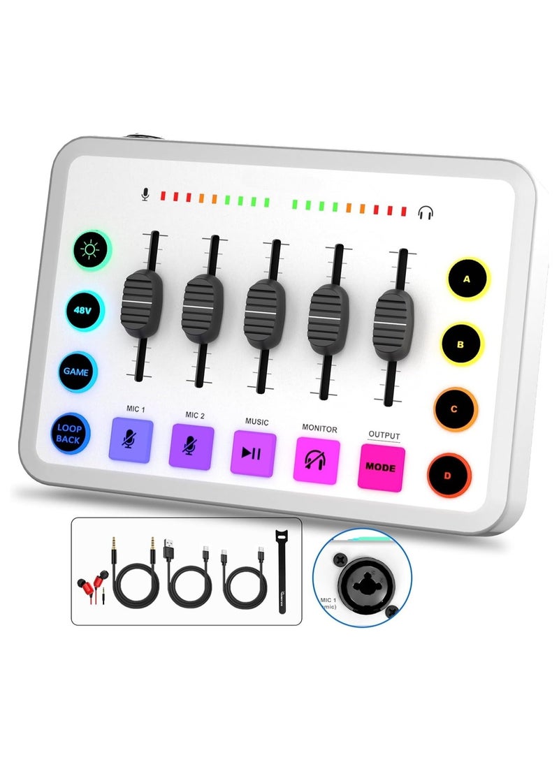 Captaintech Podcast Equipment Bundle, BM800 Condenser Podcast Microphone Bundle Kit with F9 Live Sound Card, Streaming Audio Mixer Studio All-in-one Beginner Podcast Package for Recording YouTube TikTok - Image 2