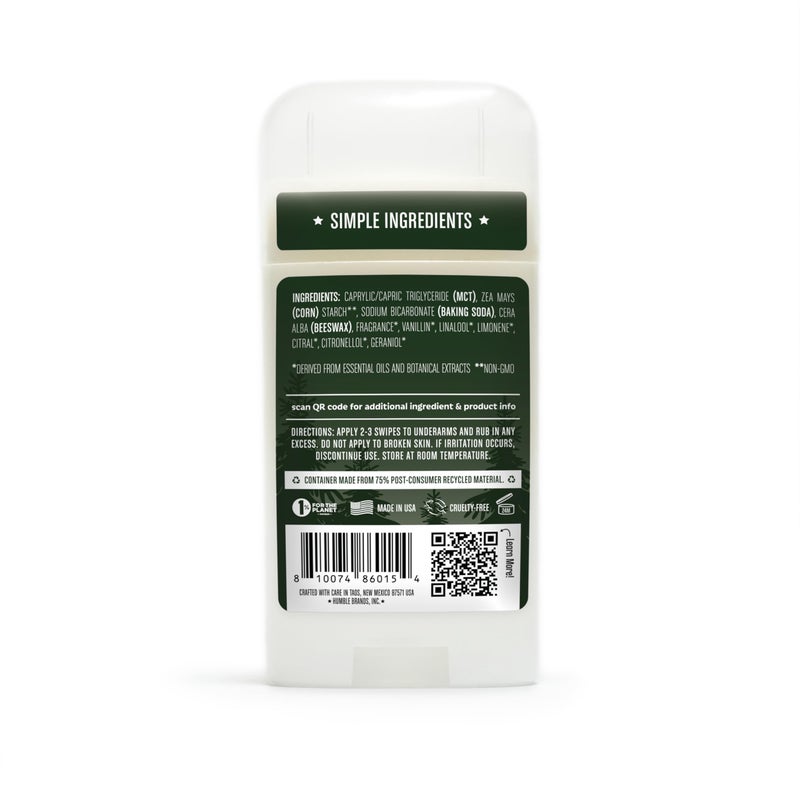 HUMBLE SIMPLE AND TRUE. HUMBLE BRANDS Original Formula Aluminum-free Deodorant. Long Lasting Odor Control with Baking Soda and Essential Oils, Frankincense & Fir, Pack of 1 - Image 2