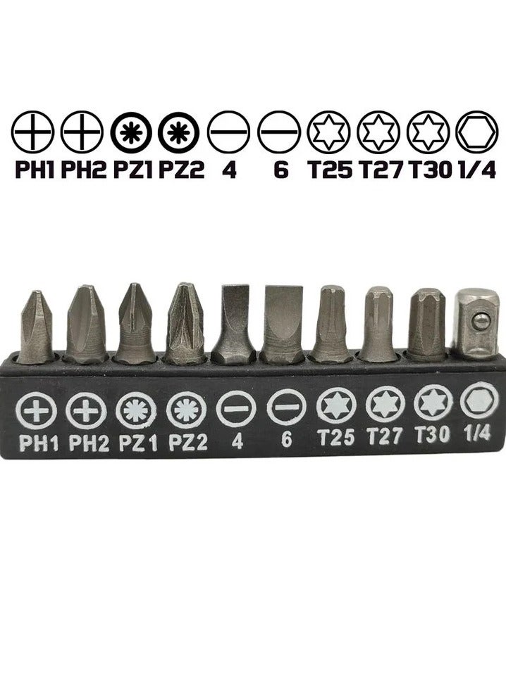 طقم لقم مفك مرن 21 قطعة، PH1 PH2 PZ1 PZ2 4 6 T25 T27 T30  - Image 3