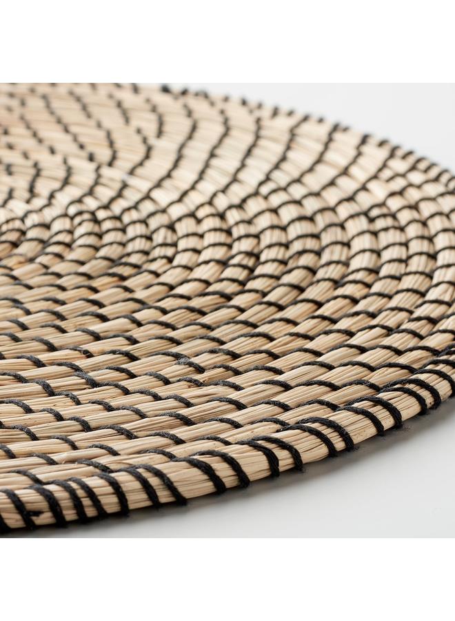 Zaboon Place Mat, Seagrass/Black, 37 Cm - Image 3