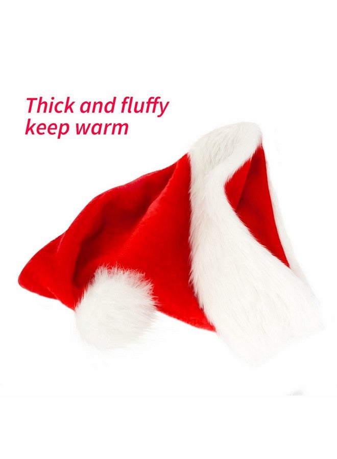 Bosoner Christmas Hat, Santa Hat, Xmas Holiday Hat for Adults, Unisex Velvet Comfort Christmas Hats Extra Thicken Classic Fur for Christmas New Year Festive Holiday Party Supplies - Image 3