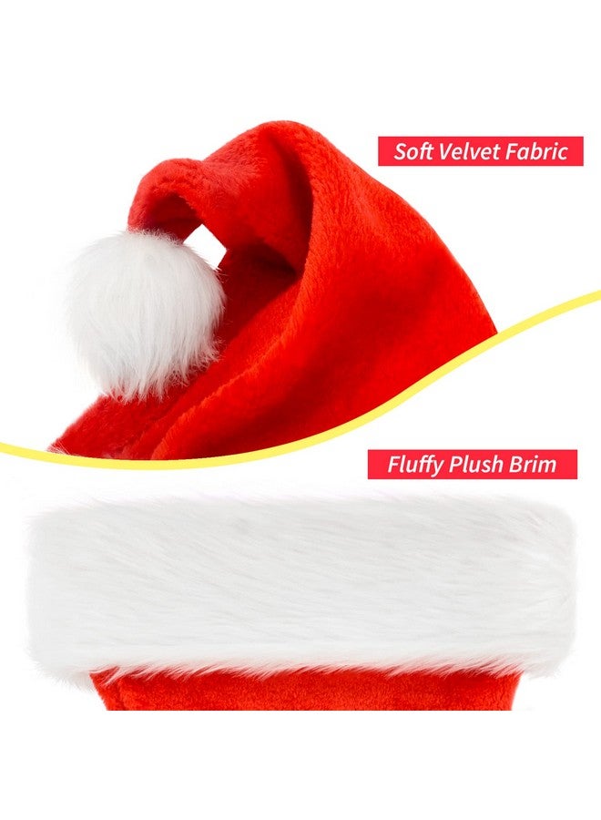 Bosoner Christmas Hat, Santa Hat, Xmas Holiday Hat for Adults, Unisex Velvet Comfort Christmas Hats Extra Thicken Classic Fur for Christmas New Year Festive Holiday Party Supplies - Image 2