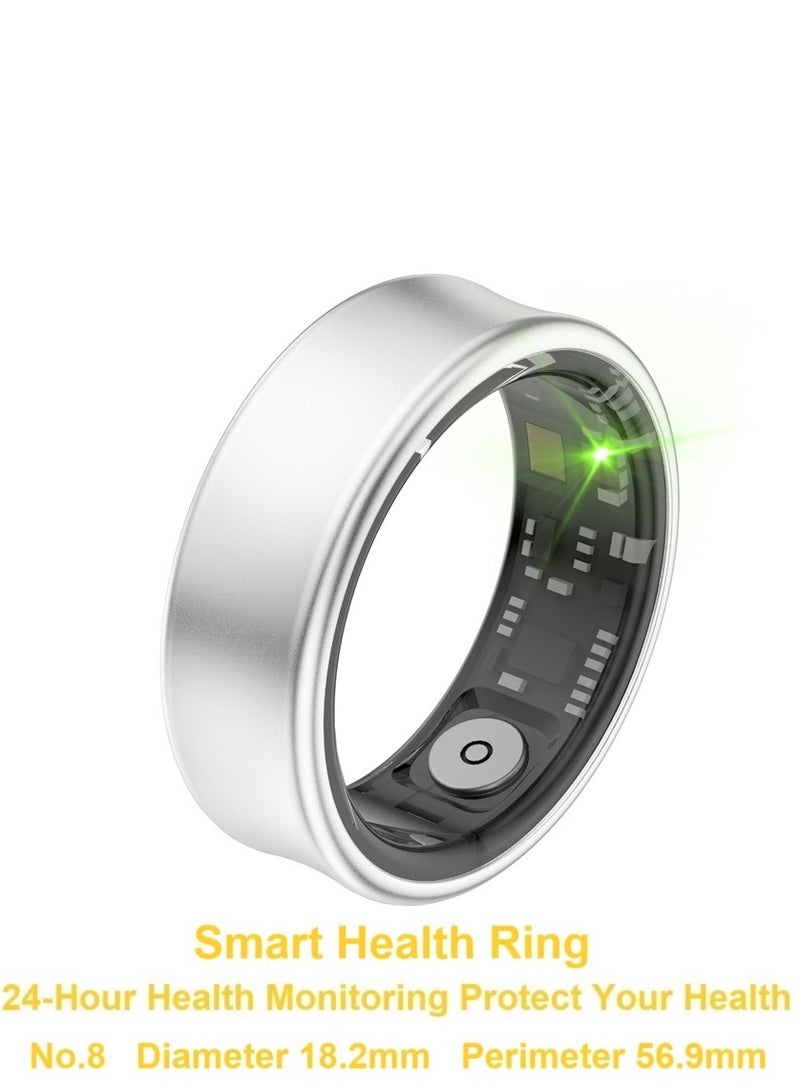 general Smart Ring SR05 for Heart Rate BlodOxygen Sleep Monitoring all Weather Motion Calculation 24-hour Health Monitoring Protect Your Health Sub-Silver No.18 - Image 1