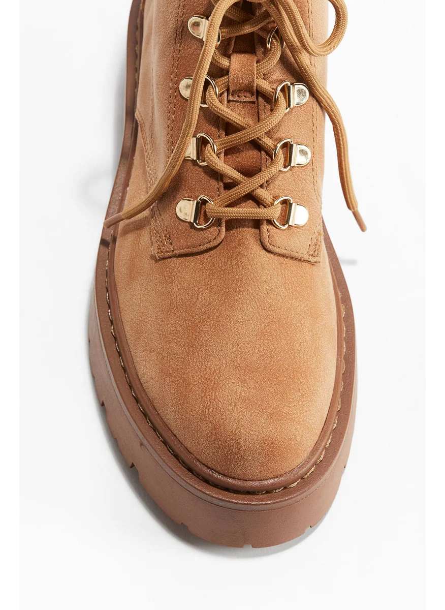 H&M Chunky Lace-Up Boots