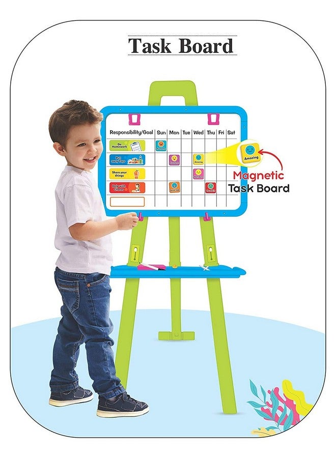 SAJANI l 8 in 1 Magnetic Writing Activity Board for Kids, Boys & Girls, Age 3 to 8 Years - Image 5