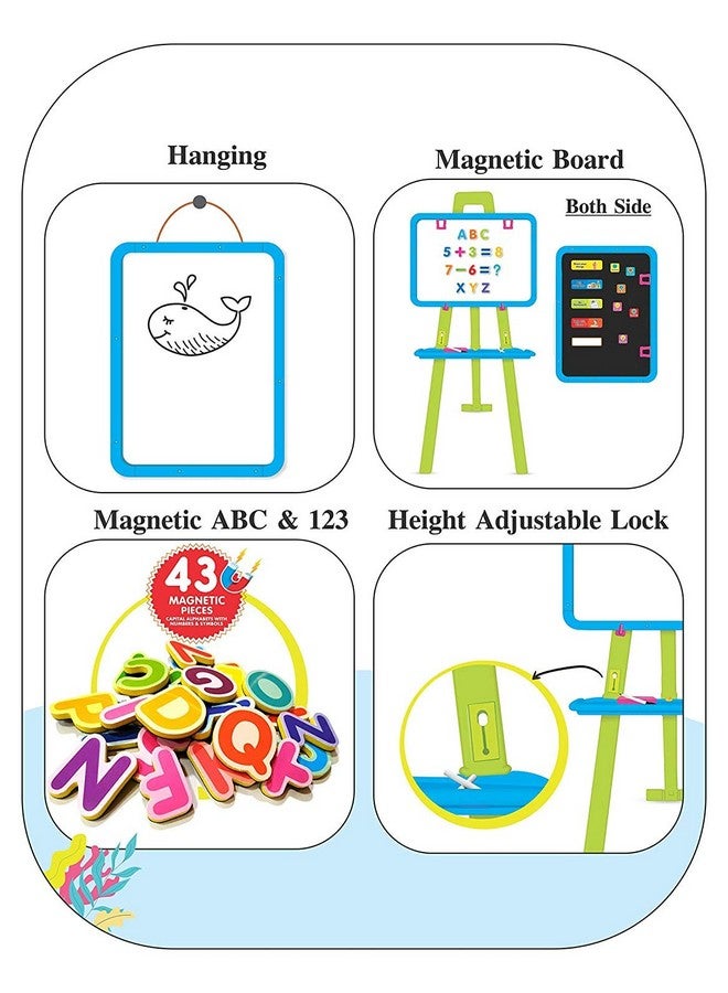 SAJANI l 8 in 1 Magnetic Writing Activity Board for Kids, Boys & Girls, Age 3 to 8 Years - Image 2