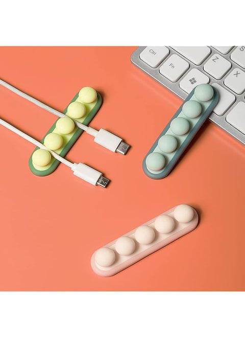 Cable Organizer Cord Management 3 PCs Adhesive Deskstop Clips Floor Cable Protector For Power Cords And Charging Cables - 3PC Round Mixed