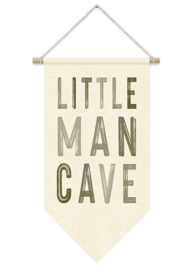 ETVISO Sage Green Wall Decor, Little Man Cave Sign for Boys, Boy Nursery Decor, Boys Room Wall Hanging Pennant Flag Banner Decor for Nursery Classroom Playroom Kids Room, Playroom Essentials - Image 1