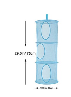 KASTWAVE 2 Sets Mesh Hanging Storage Space Saver Bags Organizer Foldable Storage Organizer 3 Compartments Toy Storage Basket  - Image 3