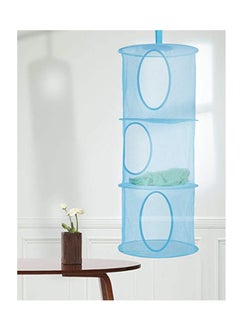 KASTWAVE 2 Sets Mesh Hanging Storage Space Saver Bags Organizer Foldable Storage Organizer 3 Compartments Toy Storage Basket  - Image 2