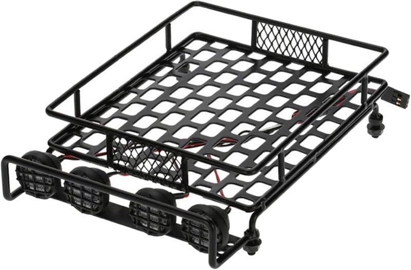 Yurefax Metal RC Crawler Roof Rack with Lights - Image 2