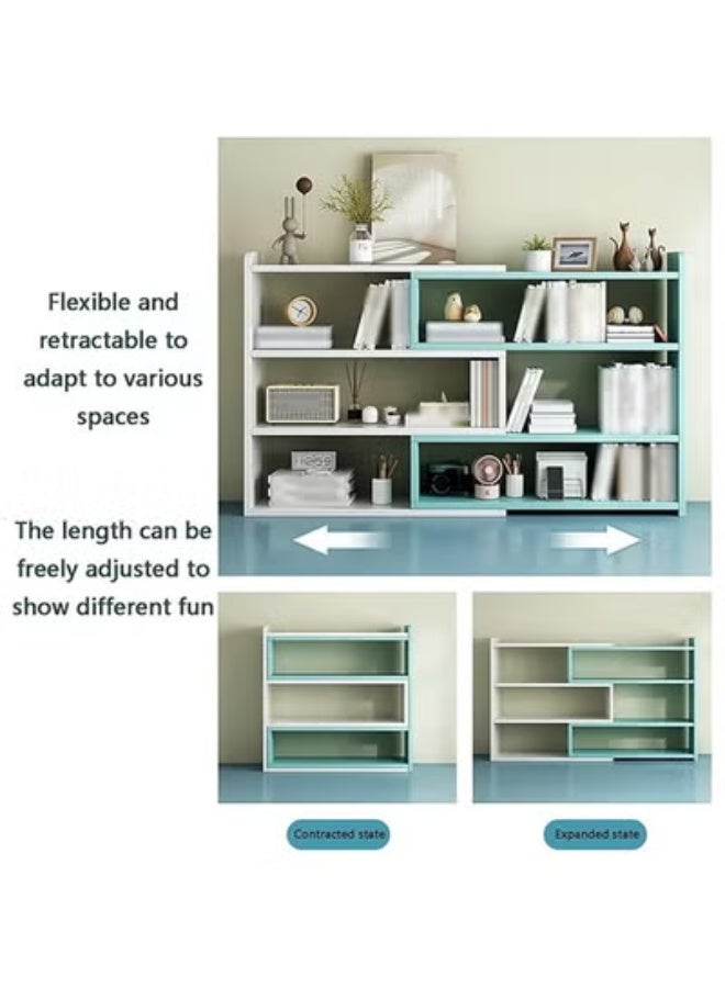 زي سي إم - هابي Adjustable Desktop Bookshelf with 90 Degree Rotation Multi Color Desk Storage Organizer for Home Office and Dormitory - Image 5