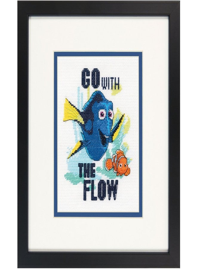Dimensions 70-65173 Disney Go With The Flow Finding Nemo Counted Cross Stitch Kit, 5" x 7" , White - Image 1