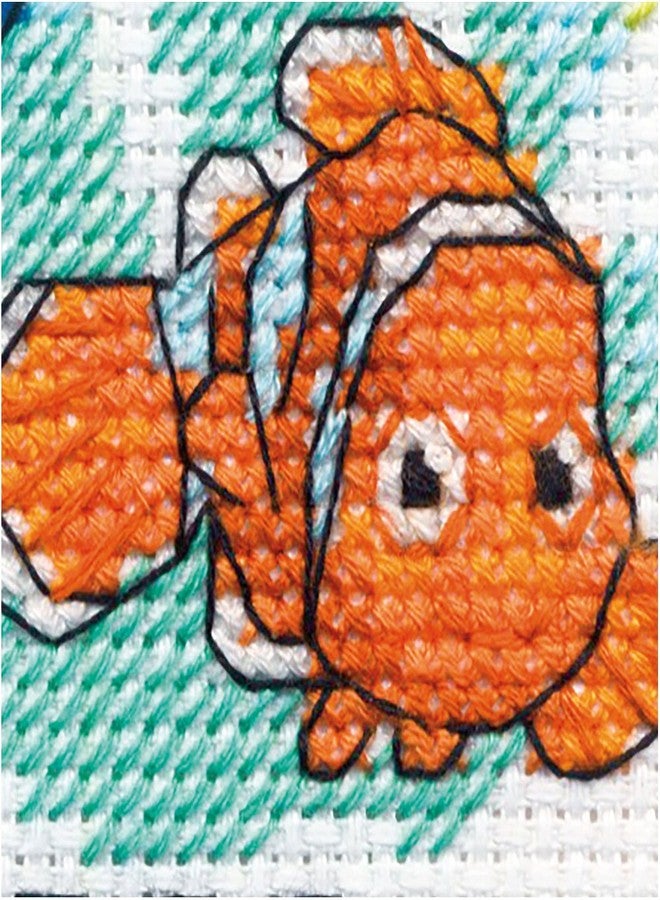 Dimensions 70-65173 Disney Go With The Flow Finding Nemo Counted Cross Stitch Kit, 5" x 7" , White - Image 3