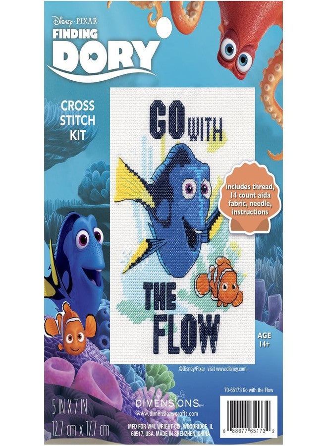 Dimensions 70-65173 Disney Go With The Flow Finding Nemo Counted Cross Stitch Kit, 5" x 7" , White - Image 4