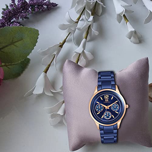 IIK COLLECTION Watch for Women Round Studded Dial Girls Watches |Analogue Quartz Movement Ladies Watch Long Battery Life Stainless Steel Chain Strap Double Lock Clasp Safety Watch for Girls. - Image 2