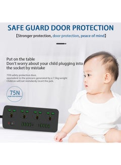 EzzySo Power Socket With 4 Universal Socket And USB Type-C Port Multiprise Network Filter Power Strip With 2M Extension Cord Safety Button  - Image 2