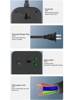 EzzySo Power Socket With 4 Universal Socket And USB Type-C Port Multiprise Network Filter Power Strip With 2M Extension Cord Safety Button  - Image 5