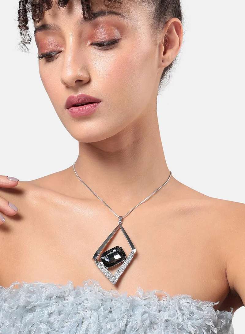 سوهي قلادة كريستالية متصاعدة - أسود فحمي