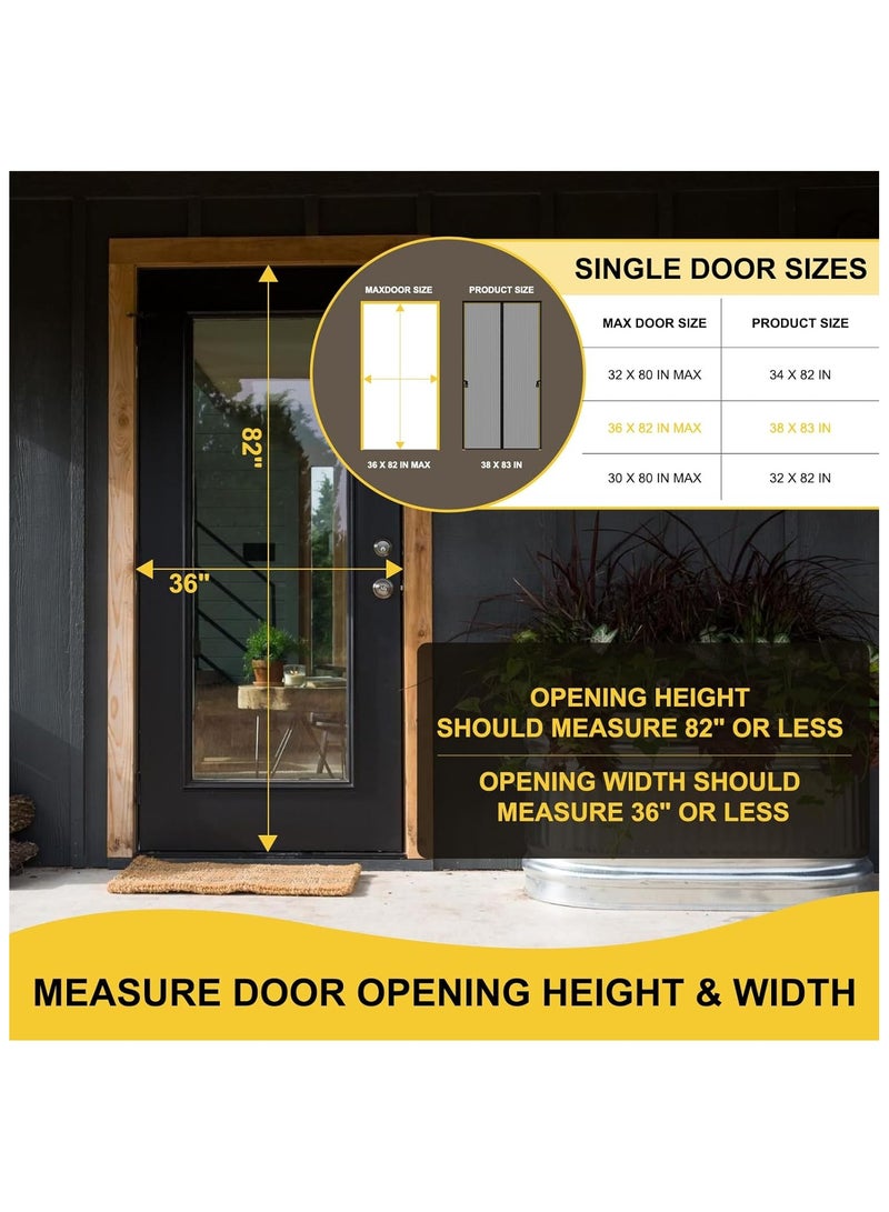 Magnetic Screen Door -Screen Itself Size:90*210CM(36x82 inch, Hands Free Mesh Partition,Heavy Duty Curtain Keeps Bugs Out, Frame Hook & Loop, Pet and Kid Friendly - Image 4