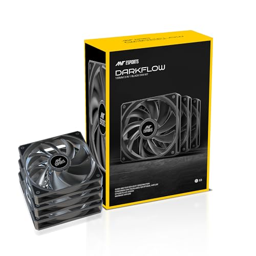 Ant Esports Darkflow 120mm 3 IN 1 Case Fan Kit - Black, High Static Pressure, PWM Control, 1800 RPM, 73.6 CFM Airflow - Image 1
