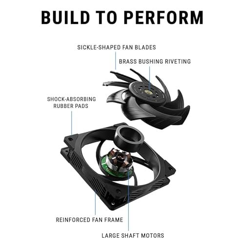 Ant Esports Darkflow 120mm 3 IN 1 Case Fan Kit - Black, High Static Pressure, PWM Control, 1800 RPM, 73.6 CFM Airflow - Image 4