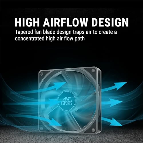Ant Esports Darkflow 120mm 3 IN 1 Case Fan Kit - Black, High Static Pressure, PWM Control, 1800 RPM, 73.6 CFM Airflow - Image 3