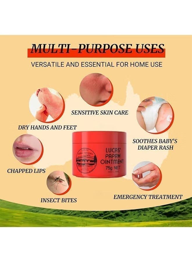 LUCAS Natural Moisturizing Lip Ointment: Deeply Hydrates, Soothes Chapped and Dry Lips, Cares for Delicate Lips 75g - Image 4