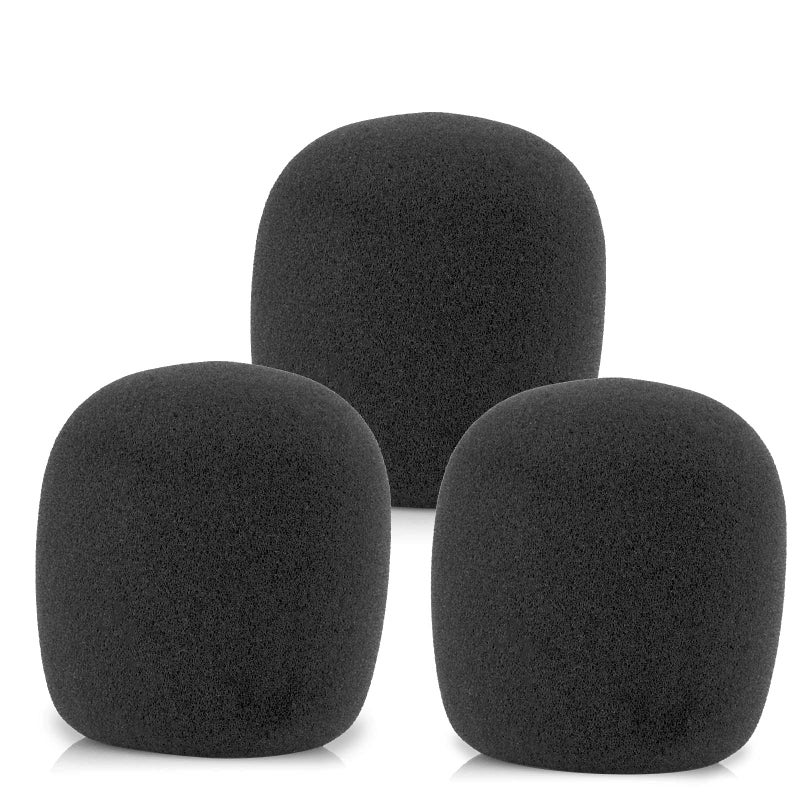 LEFXMOPHY SM58 Windscreen, Mic Foam Replacement for Shure SM58 SM48 Vocal Microphone Pop Filter, Black Noise-cancellation Windsock Cover 3-pack - Image 1