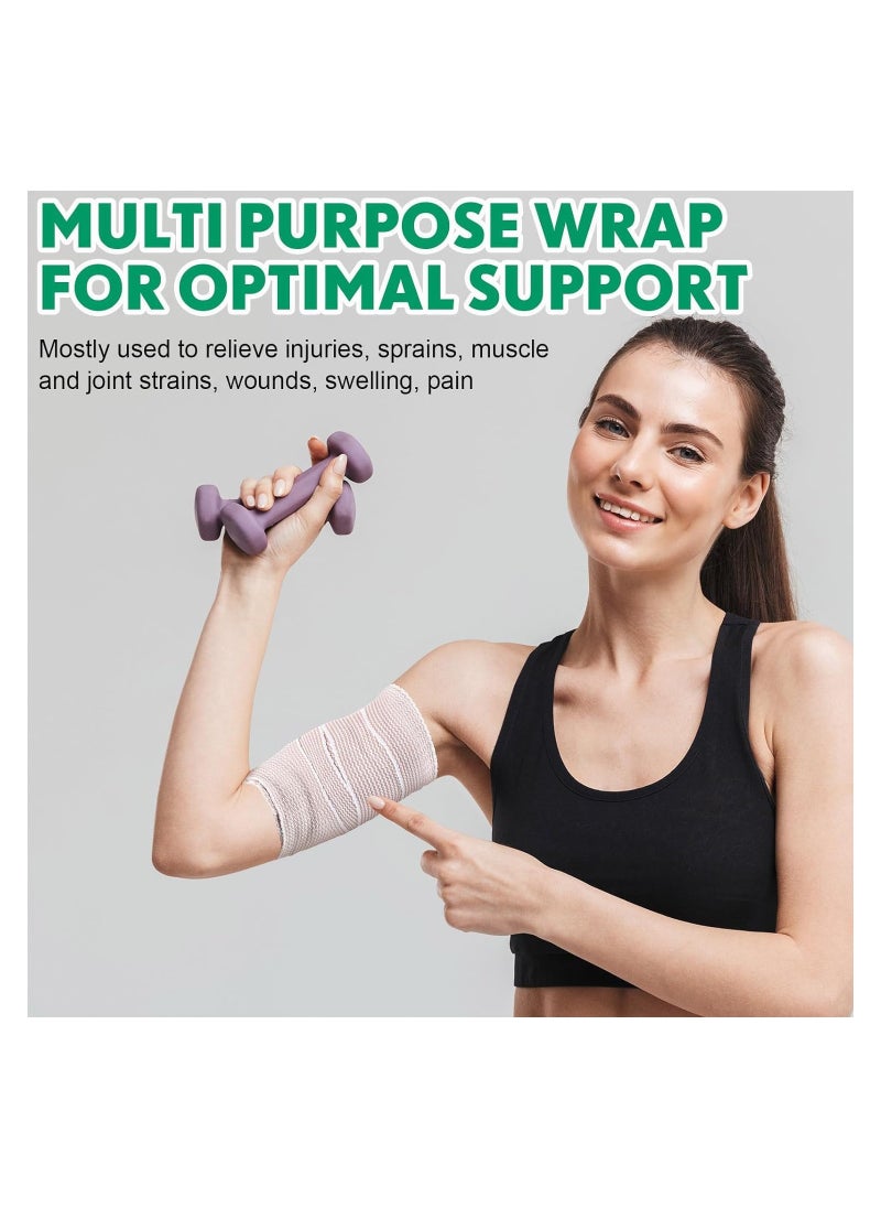 KASTWAVE - 12 Pack Elastic Bandage Wrap with Self Closure on Both Ends Compression Bandage for Legs, Knees, Ankles, Wrists, Elbows, Shoulders, Athletic Stretchable Bandage Wrap (2 Inch) - Image 1
