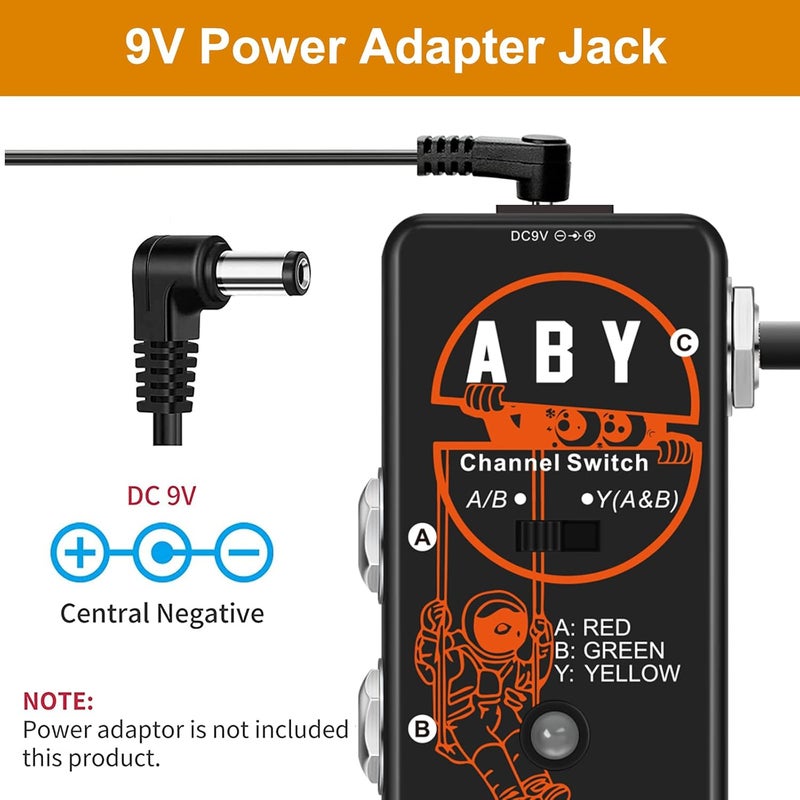 VSN ABY BOX Switch Guitar Pedal ABY Box Line Selector Channel Pedal True Bypass for Mini Size True Bypass … - Image 2