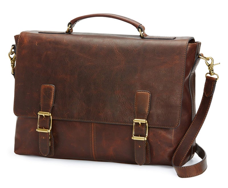 FRYE Mens Logan Top Handle Messenger Bag Dark Brown One Size