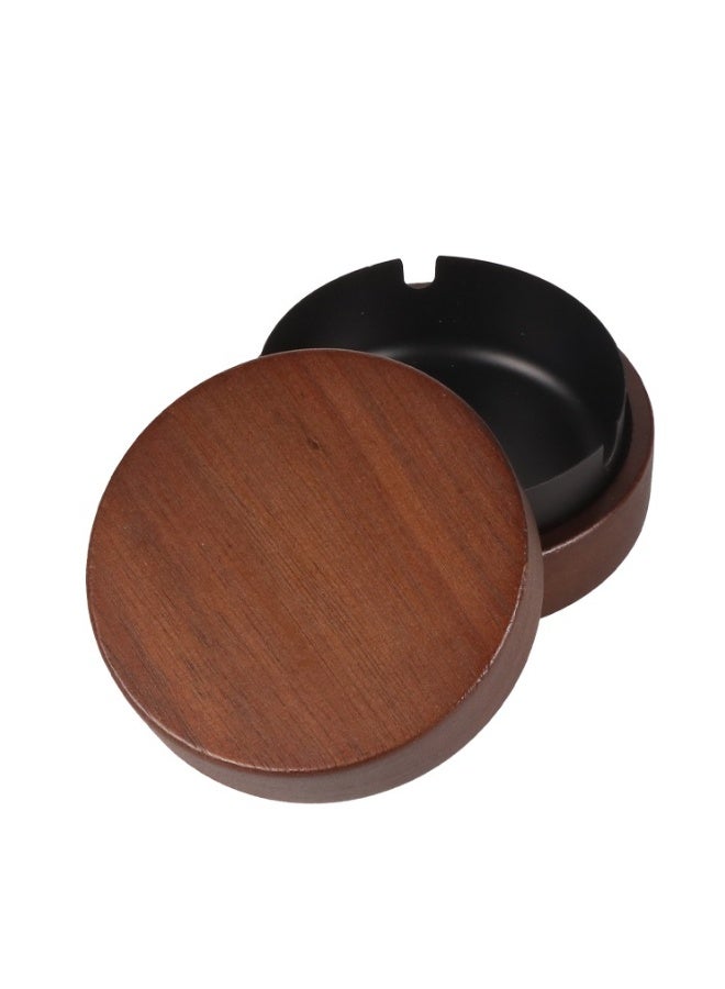 Pearl Coast International Hotel Quality Wooden Ashtray with Lid | 10x10x4.5cm | Stainless Steel | Easy to Clean | For Indoor or Outdoor Use - Image 5