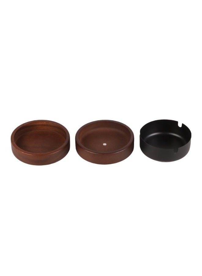Pearl Coast International Hotel Quality Wooden Ashtray with Lid | 10x10x4.5cm | Stainless Steel | Easy to Clean | For Indoor or Outdoor Use - Image 4