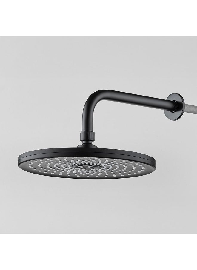 DANUBE HOME Milano Bonnie Overhead Shower Set (Round) With Arm - Matt Black High Pressure Stainless Steel Wall Mounted Showerhead Set| Water Saving Rain Shower System| Head+Hand Shower+Diverter (Included)  - Image 1