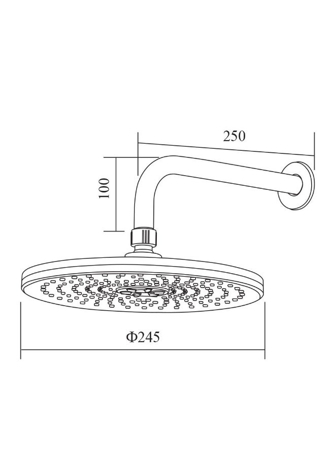 DANUBE HOME Milano Bonnie Overhead Shower Set (Round) With Arm - Matt Black High Pressure Stainless Steel Wall Mounted Showerhead Set| Water Saving Rain Shower System| Head+Hand Shower+Diverter (Included)  - Image 2