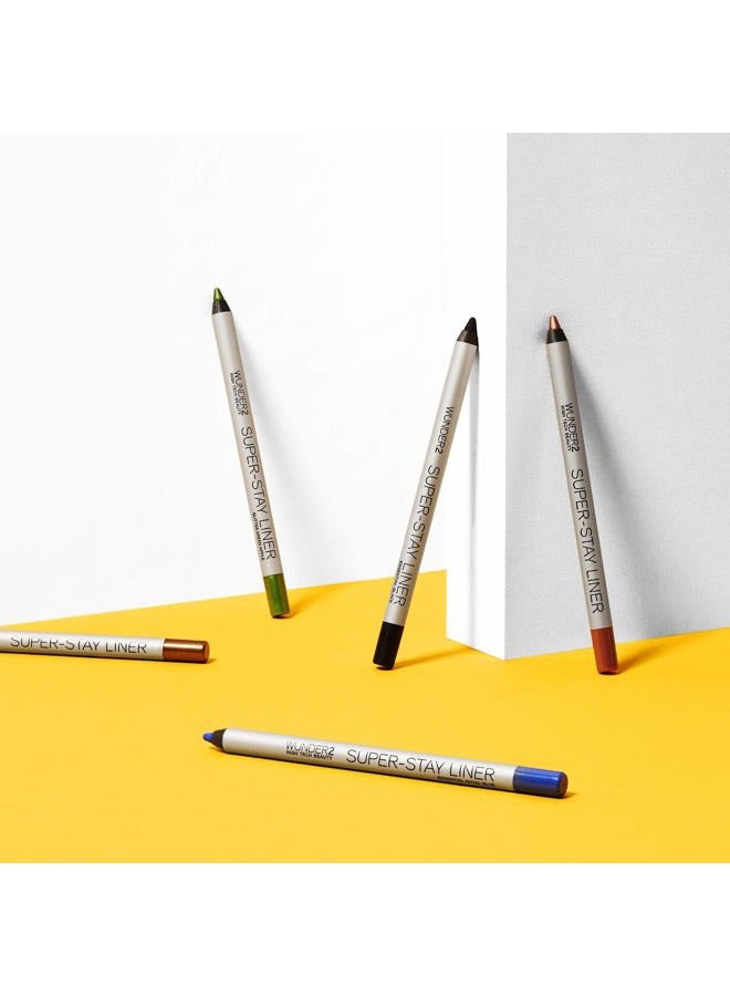 Wunder2 SUPER-STAY LINER Makeup Eyeliner Pencil Long Lasting Waterproof Eye Liner, Color White Gold Metallic - Image 5