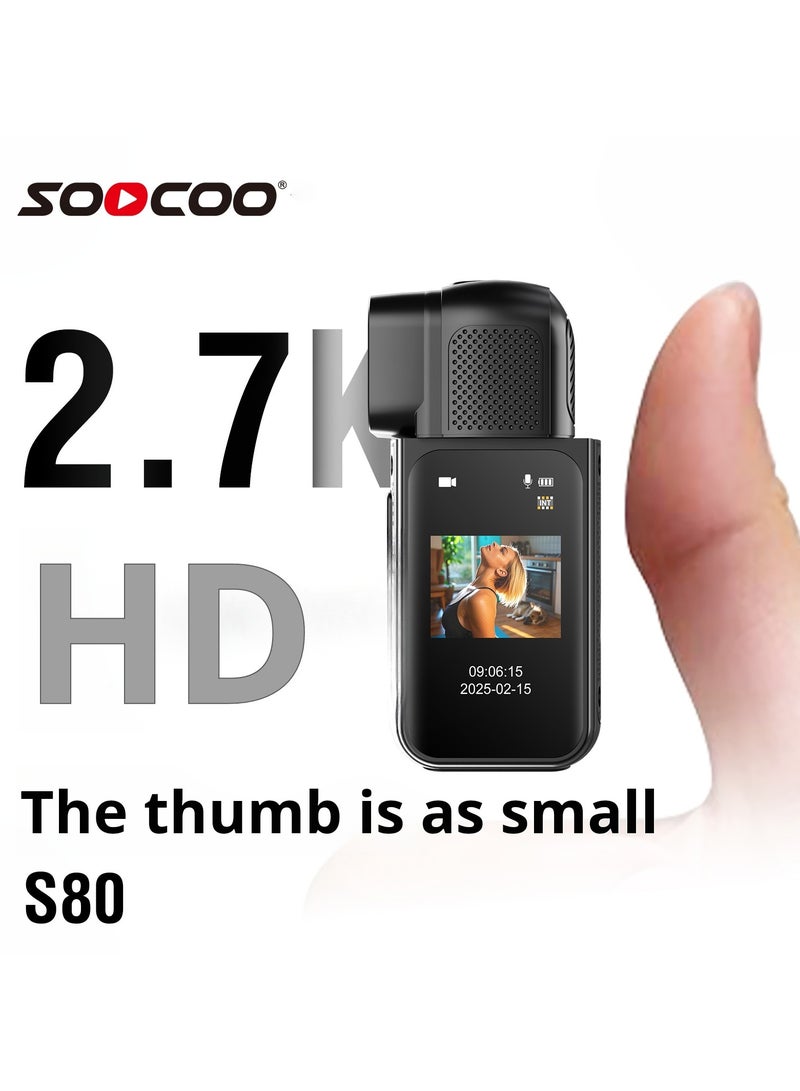 سوكو كاميرا إبهام WiFi مغناطيسية بدقة 2.7K لتصوير منظور الشخص الأول – كاميرا رياضية صغيرة خفيفة 35 جم، عدسة دوارة 180 درجة، مناسبة للدراجات والخوذ - Image 4