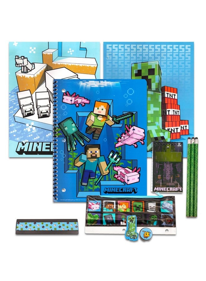 MINECRAFT Minecraft School Supplies Set - Boys' Minecraft Pencil Case & Notebook Bundle with Stickers, Door Hanger & More  - Image 3