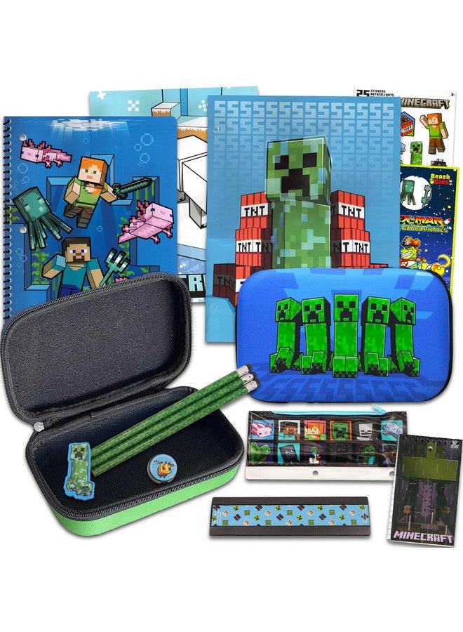 MINECRAFT Minecraft School Supplies Set - Boys' Minecraft Pencil Case & Notebook Bundle with Stickers, Door Hanger & More  - Image 1