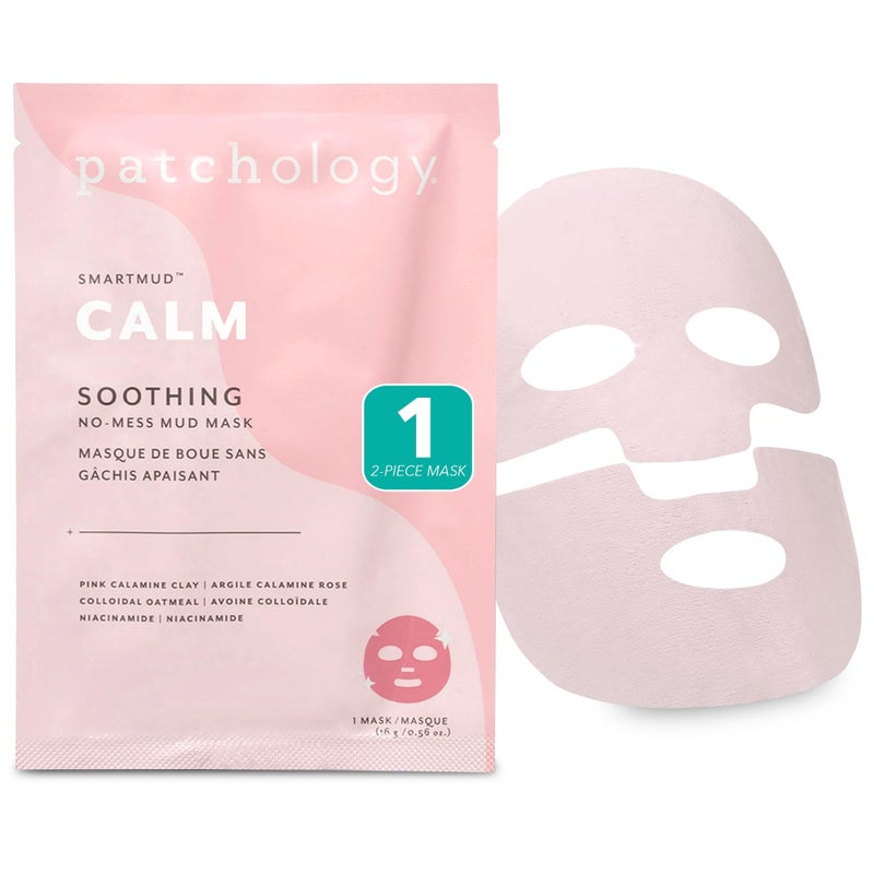 Patchology Calm SmartMud Clay Mask For Face - No Mess Soothing Mud Mask w/Calamine, Colloidal Oatmeal, & Niacinamide - Reduces Redness & Moisturizes Skin - Face Mask Skin Care for Women (1 Count) - Image 1