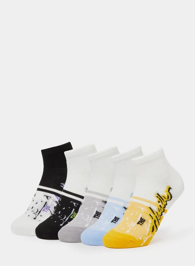 ستايلي Pack of 5 - Graphic Print Ankle Socks