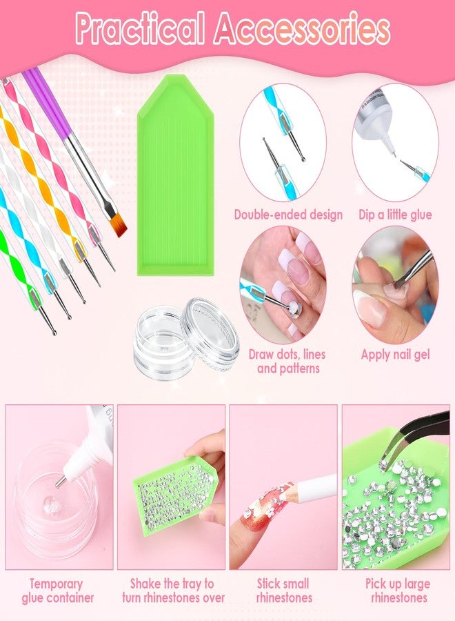 LifeisLuck B-7000 Glue with Rhinestone Gems Kit for Crafts DIY Bead Stone Jewelry Include 3 x 110ML Clear B-7000 Glue Flatback Crystal Rhinestones Dot-Brush Pen Pickup Tools - Image 5