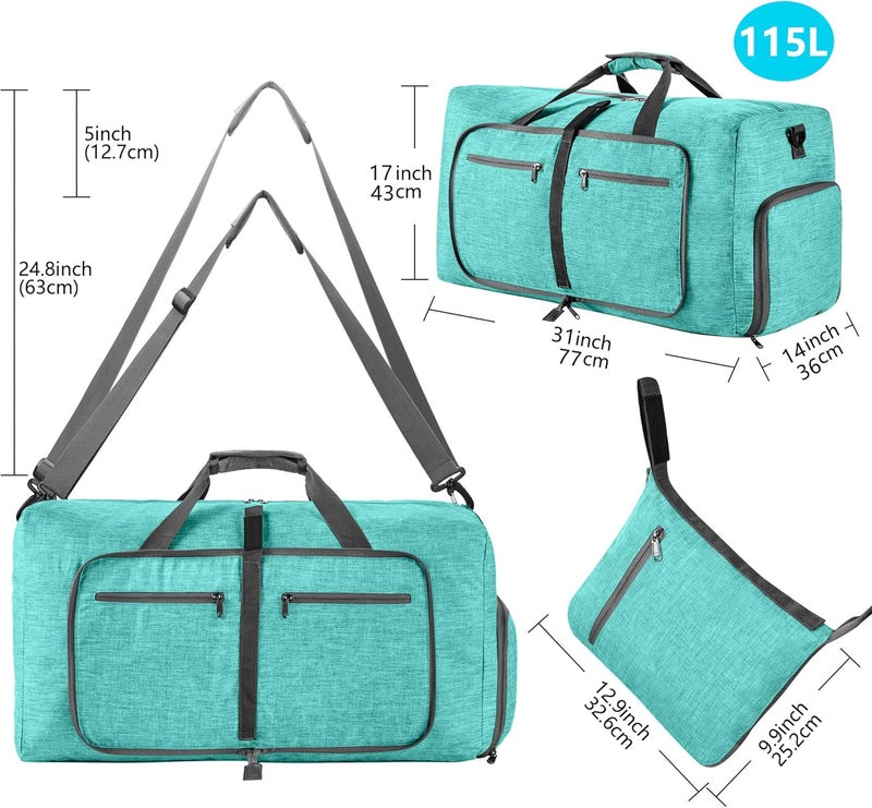 Vomgomfom Travel Duffle Bag for Men, 65L Foldable Travel Duffel Bag with Shoes Compartment Overnight Bag for Men Women Waterproof & Tear Resistant - Image 2