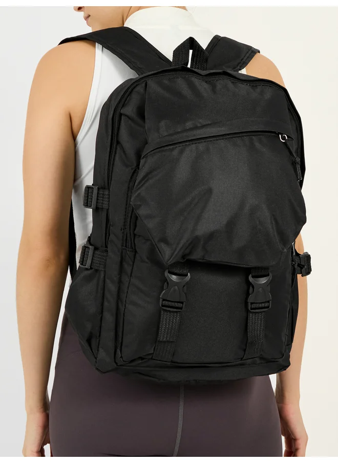 Styli Styli Front Zip Pocket Backpack with Buckle Strap