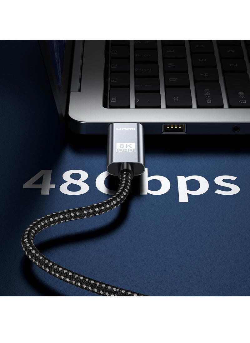 سام كابل HDMI 2.1 - 8K و 4K بطول 2 متر - سلك HDMI فائق السرعة - مناسب لشاشات الكمبيوتر وأجهزة العرض والتلفزيون و PS5 و Xbox و Switch  - Image 3