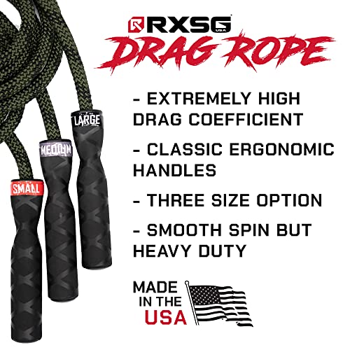 Rx Smart Gear Drag Jump Rope with Non Slip Ergonomic Handles - Weighted Polypropylene Rope for Fitness & Exercise, Cardio Workout | Speed Jumping Rope for Men & Women WOD (Black, Large) - Image 2