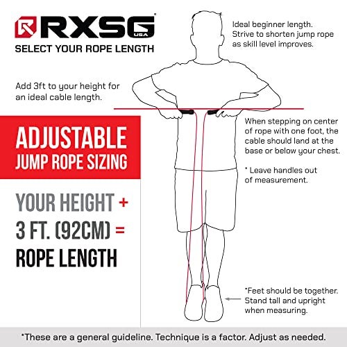 Rx Smart Gear Drag Jump Rope with Non Slip Ergonomic Handles - Weighted Polypropylene Rope for Fitness & Exercise, Cardio Workout | Speed Jumping Rope for Men & Women WOD (Black, Large) - Image 5