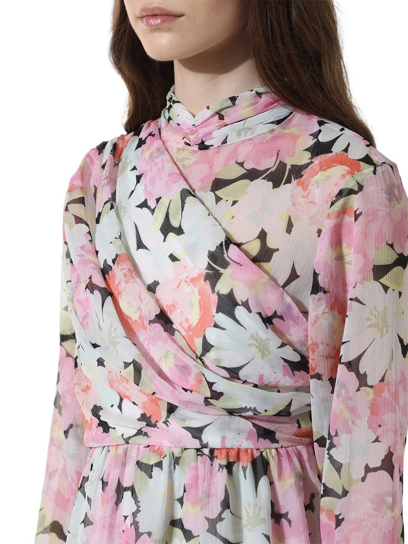 ONLY Women Printed Polyester Above Knee Multicolor Tiered Dress - Image 4