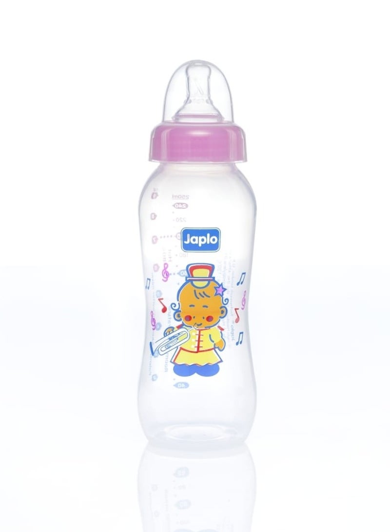 Japlo Streamline baby feeding Bottle with Anti-colic nipple & Lukewarm water mixer size 250 ml CARD( assorted) - Image 1